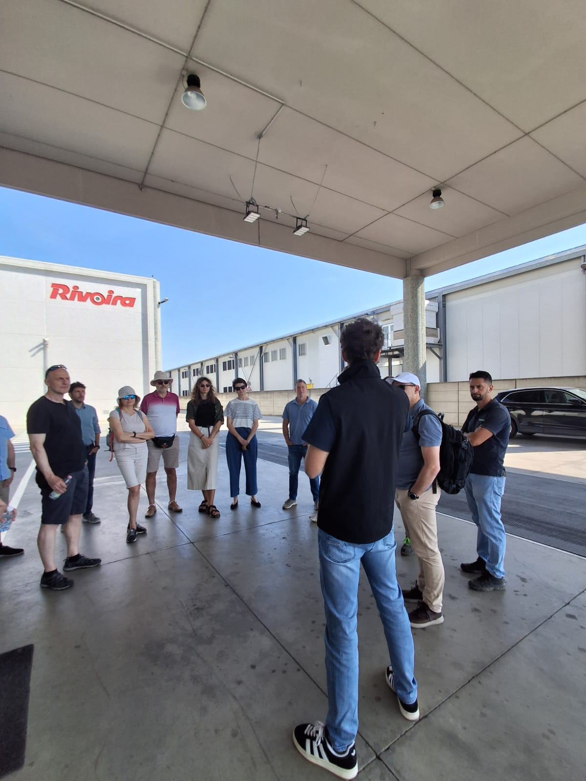 HortiQD partners gathered outside Rivoira’s production facility for the consortium field visit Rivoira apple sorting facility